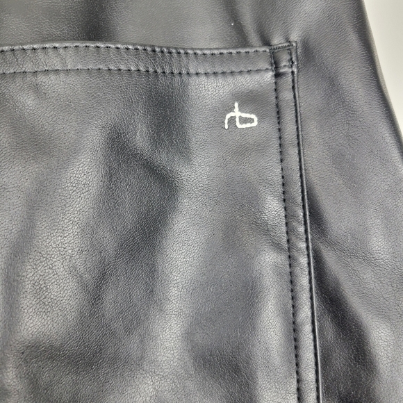 NWT Rag & Bone Sid Faux Leather Black Slit High Rise Skirt Size 28 - Picture 12 of 14